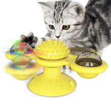 Cross-border relieving boring teeth chewing spinning cat turntable windmill cat toy